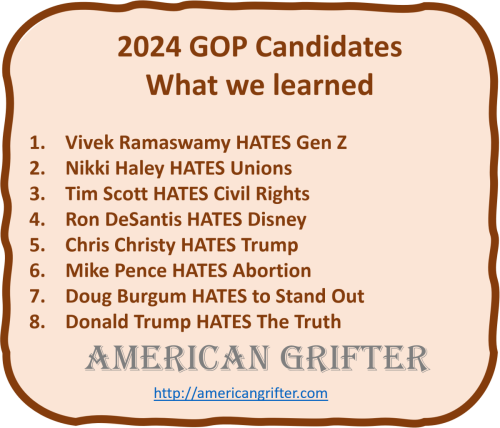 2024 GOP Candidates - What We Learned